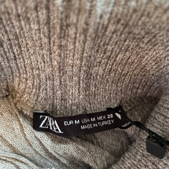NWT Zara Taupe Turtleneck Sweater Dress-Medium - Picture 5 of 9